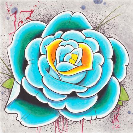 Tattoos - blue rose illustration - 70373